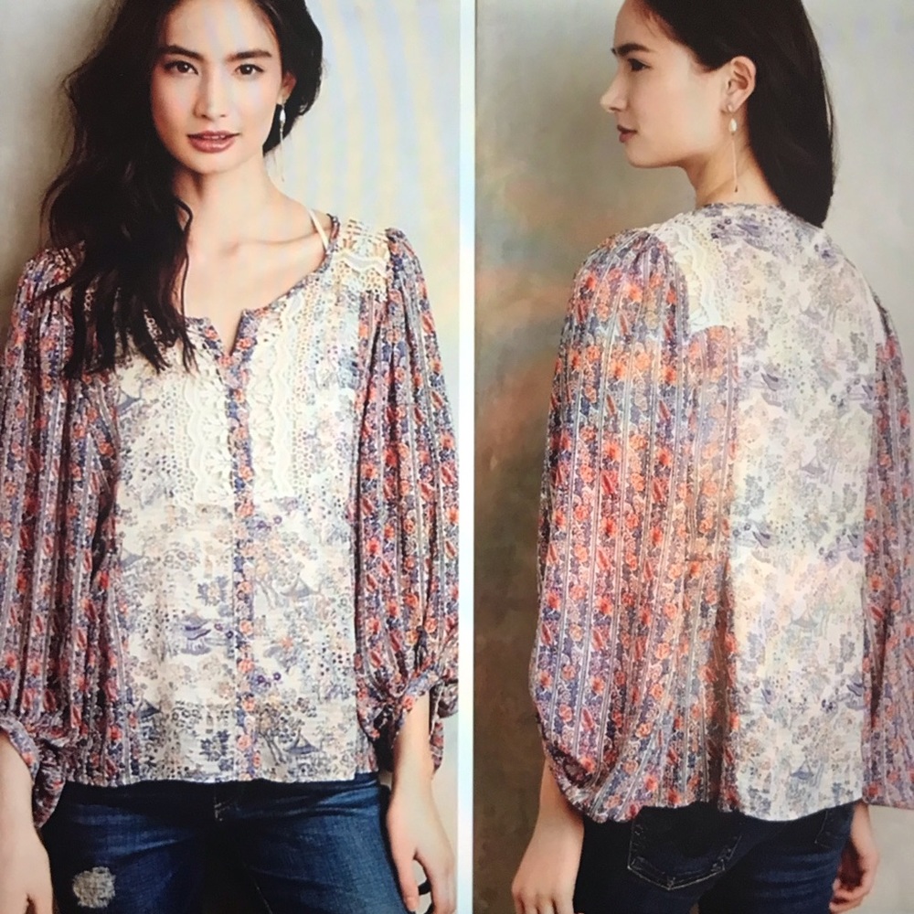 “HD in Paris” Chinoise Boho core, bohemium, Peasant core blouse.